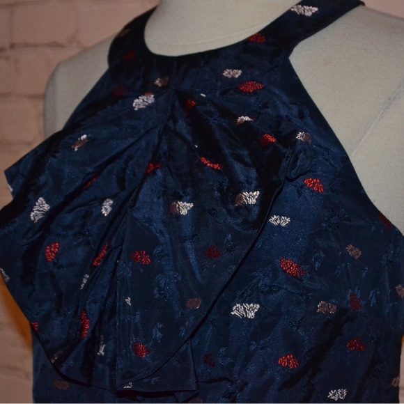 Banana Republic Evening Dress Women's Choker Top Navy Blue Party Dress 💎 - Picture 5 of 7